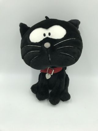 Aeropostale Black Cat Red Collar White Love Heart Collar Plush Stuffed Animal C