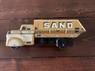 Vintage Marx Sand And Gravel Tin Dump Truck Toy