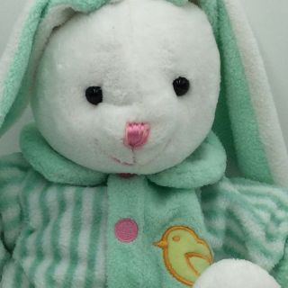 Dan Dee Bunny Rabbit Green White Plush Yellow Chick Soft Toy Stuffed 15 