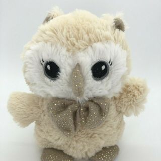 Dan Dee Soft Baby Owl Stuffed Animal Plush Gold Sparkle Bow Tie