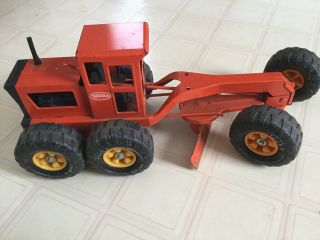 Vintage Tonka Toys Orange Farm Plow Metal Tractor -