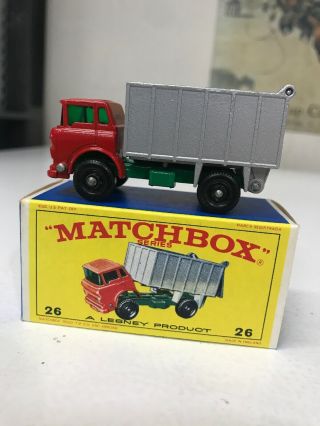 Matchbox Lesney 26 G.  M.  C Tipper Truck Boxed