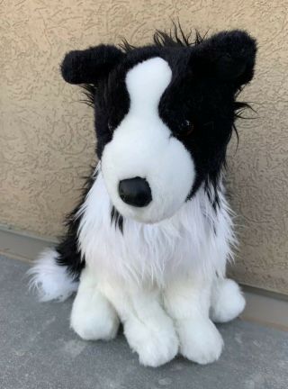 Douglas Cuddle Toy Chase Border Collie Plush Dog Black White Stuffed Animal 14 "