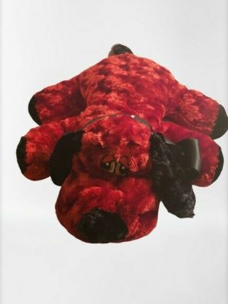 Dan Dee Dog Puppy Plush Stuffed Animal 26 " Large Red And Black With Bow