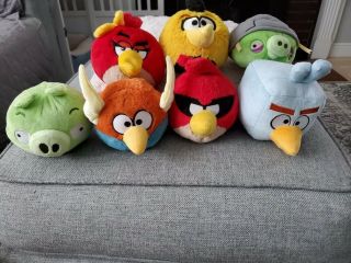 Angry Birds Plush With 5 Birds And 2 Pigs - Great