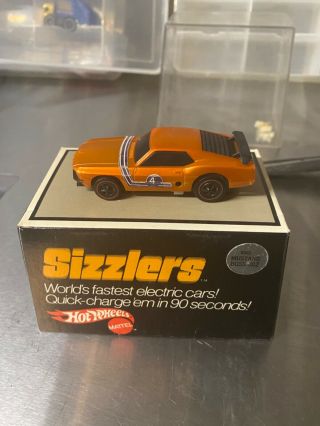 Vintage Orange Hot Wheels Sizzlers Mustang Boss 302 With Cube