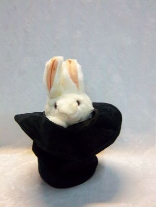 Folkmanis Rabbit In A Hat Hand Puppet 9 " Plush Soft Toy Stuffed Animal