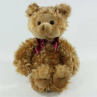 Russ Berrie Bentley Jr Bear Plush Stuffed Animal Brown Teddy Bear Ribbon