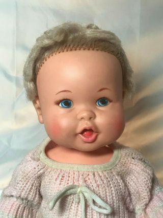 Vintage 1973 Ideal Plastic Rub A Dub Baby Boy Doll 16 " Tall