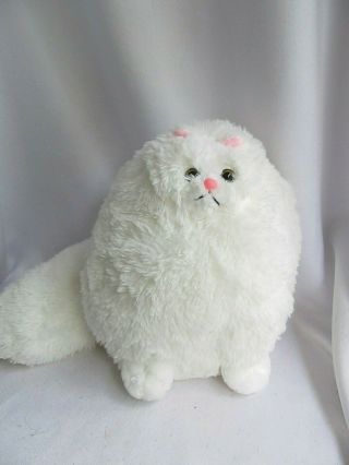 Winsterch Stuffed Fluffy Cats Plush Animal Toys Doll White Cat Plush 12