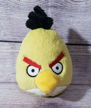Commonwealth Rovio Angry Birds Plush Chuck Stuffed Bird Yellow Sound 7 "