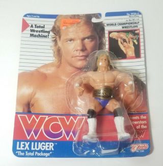 Wcw Galoob Lex Luger Wrestling Figure Wwf Wwe On Card - S&h
