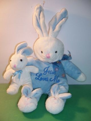 Dan Dee Blue Bunny / Baby Sings " Jesus Loves Me " - Slippers 12 " Vgc