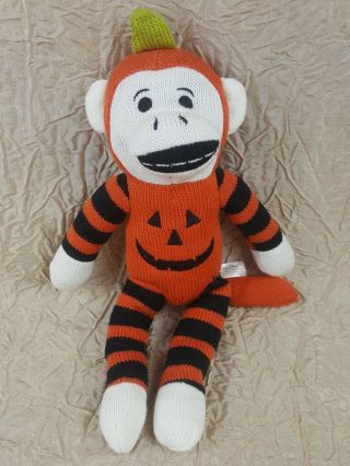 Dan Dee Sock Monkey Halloween Jack O Lantern Pumpkin
