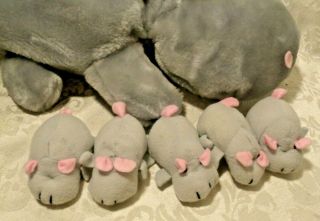 Hippo Mother Plush,  5 Babies,  Hippopotamus Surprise