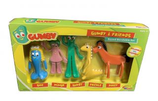 Gumby & Friends 6 " Bendable Classic Tv Series Limited Edition Bendy Figures Set
