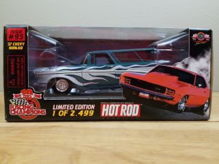 Hot Rod Racing Limited Edition Issue 95 1957 Chevy Nomad 1:24 Teal Flames Hr1