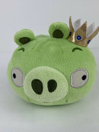 Commonwealth Angry Birds Green King Pig Gold Crown No Sound 5 " Plush 2010