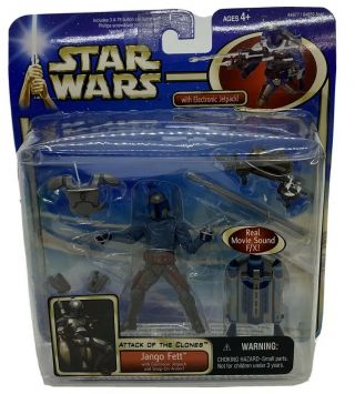 Star Wars Jango Fett With Electronic Jetpack Saga 2002 Attack Of The Clones