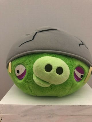 Angry Birds Plush 6 " Corporal Green Pig No Sound Cracked Helmet Commonwealth2010
