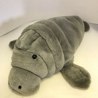Manatee Plush 20” Large Stuffed Animal Mammal Sea Cow Gray Florida Soft Toy