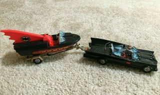 Vintage Corgi Batmobile,  Boat,  Trailer & Figures - 1970 