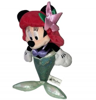 Disney Parks Minnie Mouse Plush Doll Ariel The Little Mermaid Princess