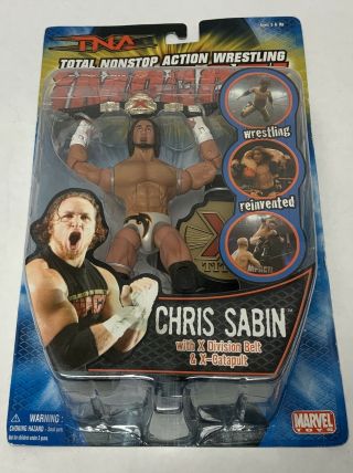 2005 Nwa Tna Impact Marvel Chris Sabin Mip Wrestling Figure Roh X Division Belt