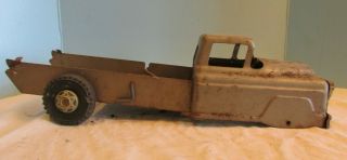 Vintage Pressed Steel Toy Grey Dump Truck Frame Marx? Parts Very Rusted