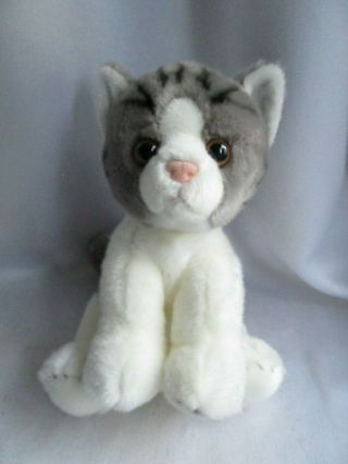 Adventure Planet Gray/white Tabby Cat Tiger Plush Stuffed Animal 10 "
