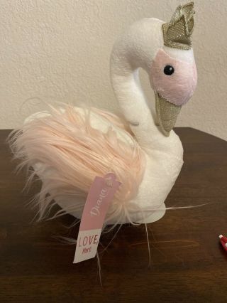 Pier 1 Imports Princess Diana Swan 10 " Plush Bird White Pink Stuffed Animal
