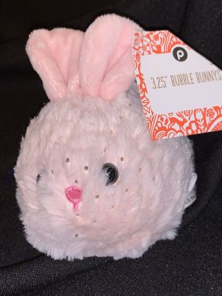 Animal Adventure Plush Bunny Rabbit Pink Spark Round Ball Bubble Bunnys 5 " D3