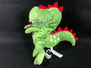 Ikea Green Laskig Full Body Dragon Hand Puppet Plush Animal Toy 15 " Stuffed
