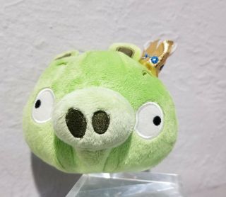 Angry Birds Green Pig King Golden Crown 5” Plush Toy Commonwealth 2010 No Sound