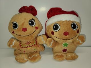 Dan Dee Scented Gingerbread Girl & Boy Toy Plush Stuffed Animal 7 "