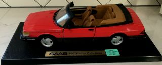 Anson 1992 Saab 900 Turbo Cabriolet 1/18 Scale In Red
