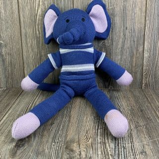 Dan Dee Collectors Choice 18” Blue Sock Crochet - Like Plush Elephant Lovey