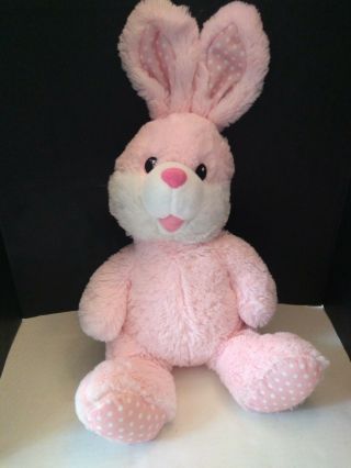 Dan Dee Large Easter Bunny Rabbit Plush Stuffed Pink White 26 " Polka Dot