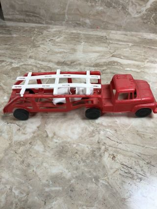 Vintage Car Auto Transport Carrier Semi Trailer Truck Toy With Car Made In Usa