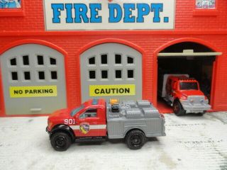 Matchbox Fire Ford F - 150 Cal Fire Kme Kitbash Custom Unit