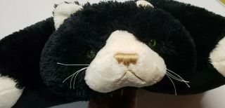 LARGE SOFT PILLOW PET BLACK WHITE CAT BLANKET SCHOOL NAP KID STUFFED ANIMAL 3