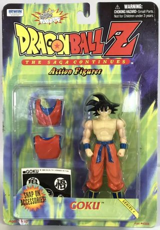 Dragon Ball Z Saga Continues Goku Figure Snap On Accessories Irwin 1999 Rare