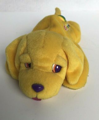 Vintage 1998 Lisa Frank Fantastic Beans Cavmus Yellow Puppy Dog Plush Stuffed
