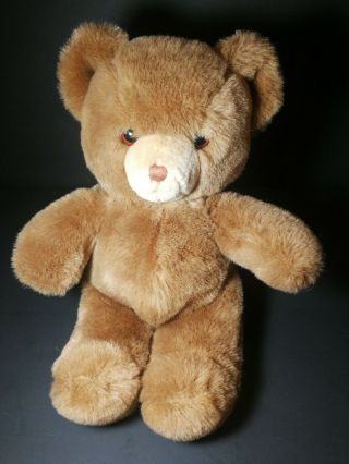 Vintage Gund 1983 Cute Grumpy Classic Teddy Bear Tan Brown Plush Stuffed Animal
