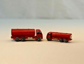 Two Vintage Early Lesney Matchbox England Petrol Tanker No.  11 Size Variants