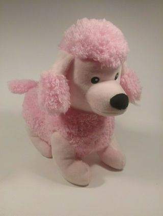 Kellytoy Kelly Toy Plush Stuffed Pink Poodle Dog 11 " Sewn Eyes