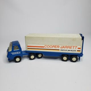 Vintage Blue Tonka Semi Truck And Box Trailer Rare Survivor