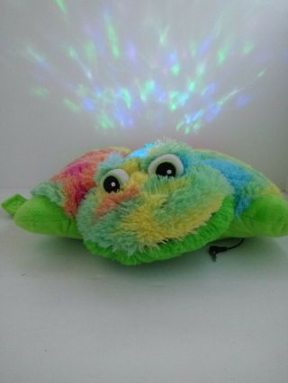 Pillow Pets Dream Lites Rainbow Frog Nightlight Starry Sky 10 Inch Pre Owned