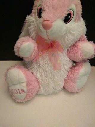Dan Dee 2018 Easter Bunny Rabbit Plush White Pink 14 