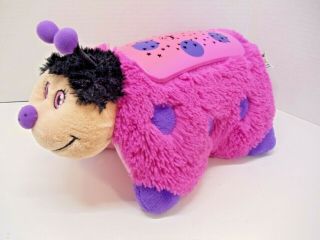 2012 Pillow Pets Dream Lites 12 Inch Hot Pink Ladybug Kids Stuffed Animal Toy